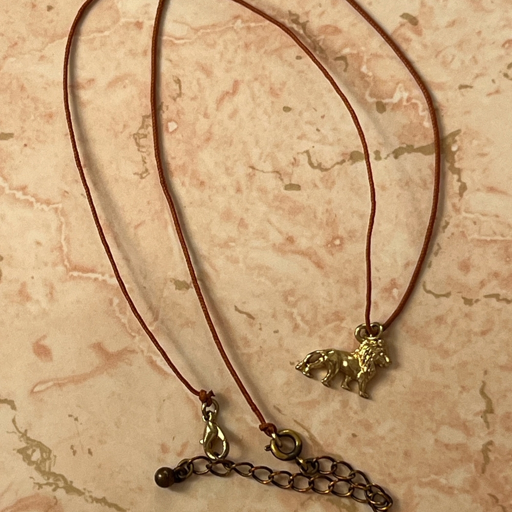 Gold Lion Pendant Necklace